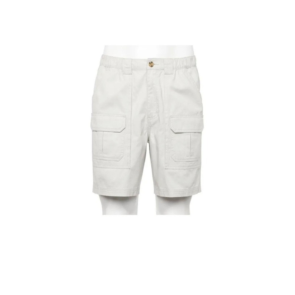 Mens Croft and Barrow NWT 7.5" Elastic Side Cargo Shorts in White 44